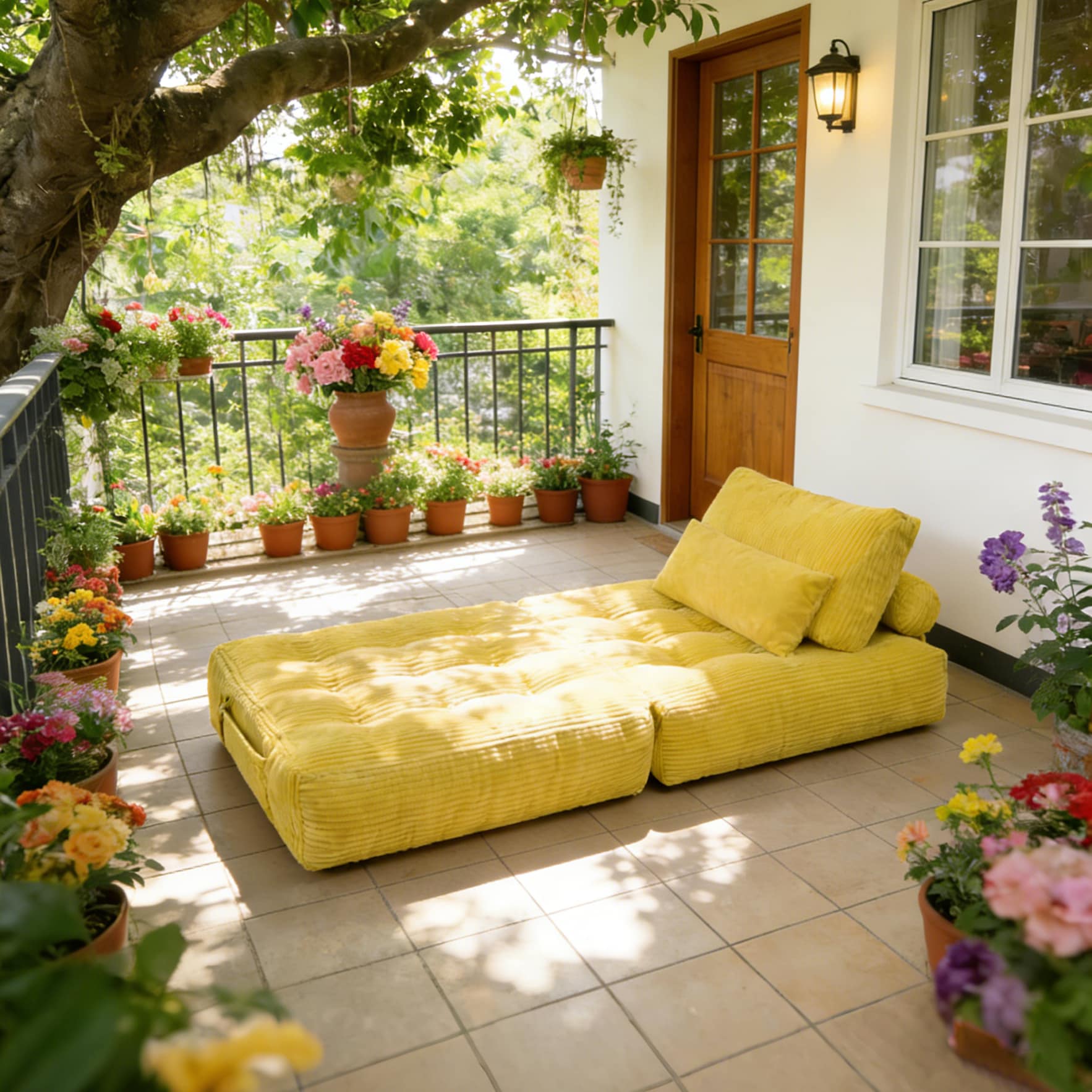 70.8"Corduroy Fabric Beanbag Couch For Living Room, Bedroom & Dorm, Cozy Fluffy Cloud Mini Couch -YELLOW_voghion.com
